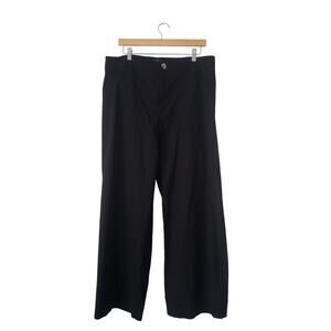 Anthropologie Maeve Colette Full Length Linen Blend Pant Black Size 18W